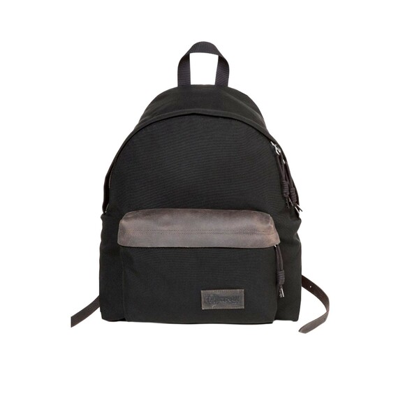 NWT Eastpak Backpack RAVEN AXER Black Cordura Canvas & Leather 24L 